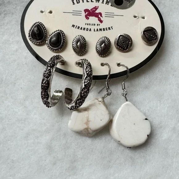 IDYLLWIND- Silver Tone 5 pieces stud/drop earring - Picture 1 of 5